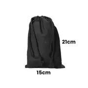 Calico Drawstring Bag Black Size 1- 21cmx15cm