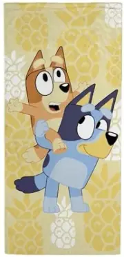 Bluey & Bingo Kids Bath Pool Beach Towel - Super Soft & Yellow - Bluey