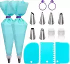Piping Bags and Tips Set, Reusable Piping Bags, Frosting Piping Kit for Baking