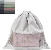 [Generic] Cotton Dust Bags for Handbags, Dust Bag Storage Pouch with Drawstring, Transparent Dust Bags for Window, Polyvale Dust Soft Fleece Fabric
