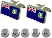[Select Gifts] Shirt Dress Studs British Virgin Islands Flag Cufflinks