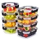 Sorbus Glass Meal Prep Containers with Airtight Lids - 8 Pack