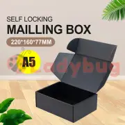 Premium Full Black A5 Mailing Box 220 x 160 x 77mm Deluxe Tuck Front Gift Mailer