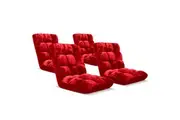 SOGA 4X Floor Recliner Folding Lounge Sofa Futon Couch Folding Chair Cushion Red