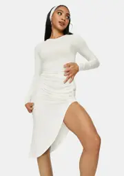 Pure Soul Of Sass Ruched Midi Dress