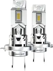 2Pcs H7 Socket Base Bulb 6500K White 20000Lm Wireless Chips Headlamp for Car Headlights - H18 Running LED