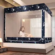 Mosquito Net for Bed, Bed Canopy Mosquito Net with Zipper Double Door for Bed and Camping Multiple Sizes(Moon,150x200x170cm)