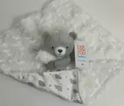 NWT Carters Just One You Grey White Rosette Bear Clouds Baby Security Blanket