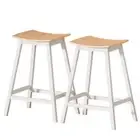 2 x Wooden Bar Stools | Bar Stool | Dining Chairs | Kitchen Barstools | Oak