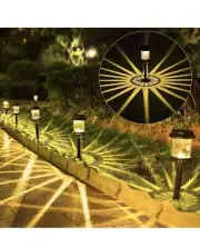 Outdoor Solar Pathway Lights 6Pack,IP67 Waterproof Warm White-B, ‎Warm White