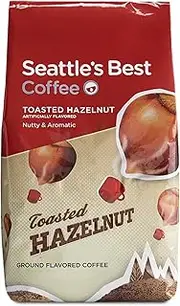 Seattle's Best Coffee Toasted Hazelnut Flavored Medium Roast Ground Coffee | 12 Ounce Bags (Pack of 6)