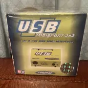 M-Audio MIDISPORT In 2x2 out USB MIDI Interface Midiman Brand New Sealed