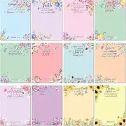 12 Pcs Cute Biblical Sticky Notes - 3 x 4 Inch Religious Note Pads for Reminders, Studying, Office & School - 30 Sheets Each (Bright Style)