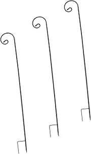 3 Pack Outdoor Shepherd Hooks Rustic Iron Stand for Bird Feeders Garden Inserted Hook Decorative