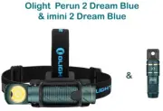 OLIGHT Perun 2 Dream Blue Rechargeable EDC Headlamp & imini 2 Dream Blue Light