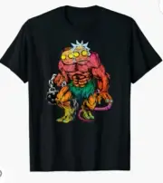Rick and Morty Two Headed Monster Black Men's T-shirt XL Licensed 100% cotton