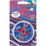 Stretch Magic Bead & Jewelry Cord .7mmX5m-Pearl (Pack of 6)
