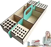 Art Supply Box - Wood Art Craft Organizer | Removable Dividers, Secure Closure, Artist Accessories, Painting Supplies Containers for Brushes, Pencils, Professionals, Hobbyists