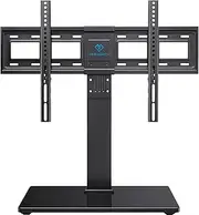 PERLESMITH TV Stand for 37 to 75 inch TVs, Height Adjustable TV Stand Mount with Tempered Glass Base& Wire Management, VESA 600x400mm, Holds up to 99 lbs, PSTVS13