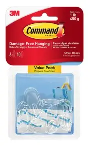 Command Oval Hooks, Indoor Use, 6 hooks, 10 strips, Decorate Damage-Free