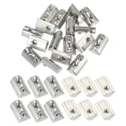4040 Series M5 t Slot Nuts Roll-in Spring Ball Loaded Elastic Nuts Silver 20pcs