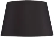 Black Faux Silk Large Tapered Drum Lamp Shade 15" Top x 19.5" Bottom x 12" High