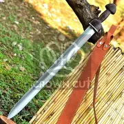 Hand Forged Carbon steel Viking Sword Outdoor Hunting Survival Tactical Machete