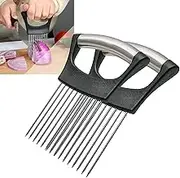 2Pack Onion Slicer Meat Slicer, Food Slice Assistant Onion Holder Slicer, Kitchen Gadgets - Stainless Steel Vegetable Holder Cutting Kitchen Gadget Tomato Peeler