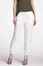 LeifNotes Pull-on Pointed Cressida Crops Pants Size 6 Ivory NW ANTHROPOLOGIE Tag