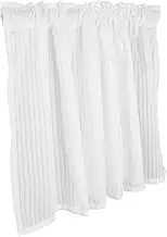 Zerodeko Short Cabinet Curtain: Light Filtering Privacy Drapes for Decor 150x60cm - White Coffee Curtains for Kitchen Small Windows