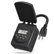 BN-LINK 7 Day Outdoor Heavy Duty Digital Programmable Timer, Outdoor Timer Outle