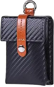 [ARKCHIU] Cigarette Case Leather, Cigarette Case/Box, Smoking Box Regular Size 20 Capacity, Carrying Box Black A,One Size