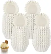 1000 Pcs Mini Paper Muffin Cases Greaseproof Paper Baking Cases White Disposable