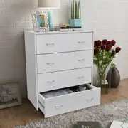 White Kitchen Buffet Sideboard With 4 Drawers Hallway Dining Storage Cabinet