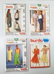 Burda Womens Sewing Pattern Lot Of 4 Factory-Folded Assorted Styles And Sizes