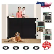 Durable 59" Retractable Safety Gate for Babies & Small Pets with Mesh Fabric