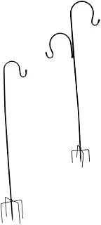 Toddmomy 2 Pack Iron Garden Lamps Hangers Yard Streetlamp Hooks Vintage Shepherd Hook Iron Hanging Hook for Outdoor Dec