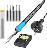 Soldering Iron, 68W LED Digital Display, Fast heating Electric Welding Iron, Multifunctional Temperature Controlled Iron with Soldering Iron Kit, AU Plug, Switch Controlled, 9pcs Soldering Gun Set