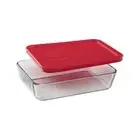 Pyrex Simply Store Glass Rectangular Food Container with Red Lid (3-cup) 3-Cup