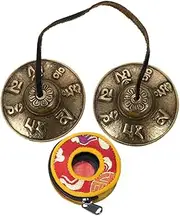 ifundom 1 Set Cymbals Bell Percussion Instrument Spiritual Handmade Cymbals Bell Hand Percussion Instrument Cymbals Chimes Meditation Bell Cymbals Bell Yoga Bell Cymbals Copper