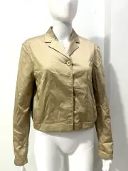 NWT PRADA SNAP/SINGLE BUTTON ZIP POCKETS BEIGE CROP JACKET 42