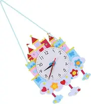 ERINGOGO 1set Boys and Girls Cartoon Clock Kit Handmade Non-Woven Clock Making Materials for Cognition and Crafting Fun Educational Craft for Boys and Girls for Parties and Learning