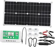 1 Set Solar Power Panel Kit with Controller Outdoor Emergency Charger for Camping Hiking and Travel Solar Plate for Battery Charging