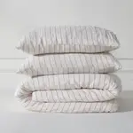 Rose Stripe Linen Duvet Set - 100% French Flax Linen, King / Rose Stripe