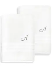 Linum Home Textiles Monogram Turkish Cotton 2pc Denzi Bath Towel Set (A-Z)