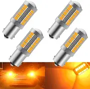 4pcs Amber 1156 BA15S P21W 5630 33SMD Car LED Bulbs 900LM Super Bright LED Front and Rear Turn Signal Light 12-30V 3.6W