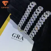 VVS Moissanite Cuban Link Bracelet GRA Certified 925 Sterling Silver