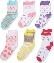 [Jefferies Socks] Novelty Cats Crew Socks 6 Pair Pack Sockshosiery