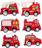 Kisangel 1 Set Mini Fire Engine Push and Go Sliding Truck Models for Early Education for Over Years Old Encourages Motor Skills and Color Recognition