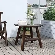 Outdoor Side Table, Sturdy Tabletop, Assembly Required, Wooden Frame, Comfortable Seat Experience, 49x49x50 cm Solid Wood Spruce